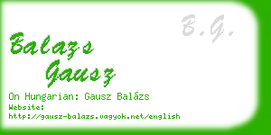 balazs gausz business card